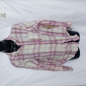 Thereabouts Purple Plaid Button Up, girls sz 20.5, xxl, nwt